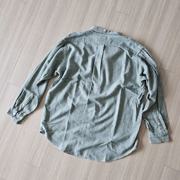 US M) 체감XL 105 폴로 랄프로렌 빈티지 셔츠 긴팔 그린 체크--8