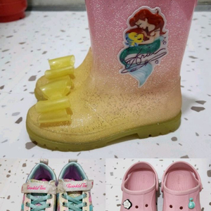 여아 디즈니 인어공주 레인부츠 장화 210+ 스케쳐스 운동화 210 + 크록스 J1