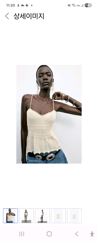 (새제품)자라 새틴 패턴 블라우스+벨트. & 자라니트탑--9