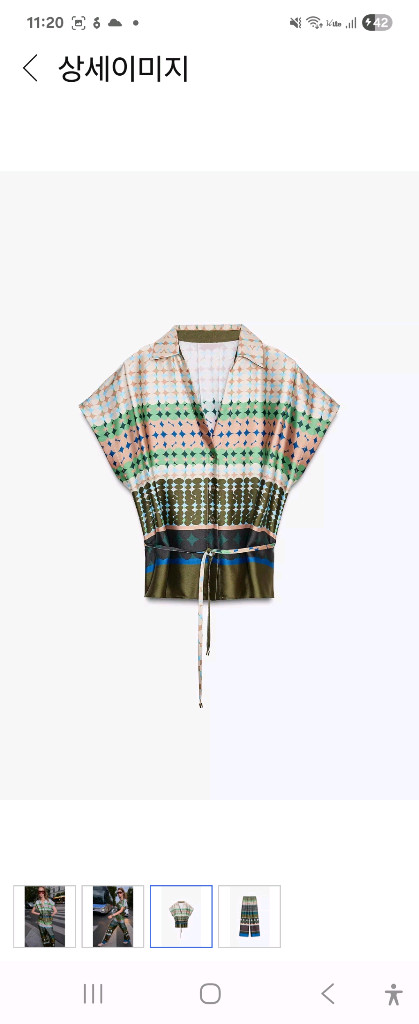 (새제품)자라 새틴 패턴 블라우스+벨트. & 자라니트탑--2