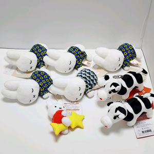 균일가) 미피 인형 키링 정품_잠자는 꽃무늬,브루나 패밀리 젖소,별