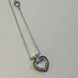 14k 화이트골드 더블 하트 목걸이