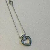 14k 화이트골드 더블 하트 목걸이