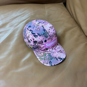 슈프림 캠프캡 모자 박스로고 밀리터리 레오파드 카모 핑크