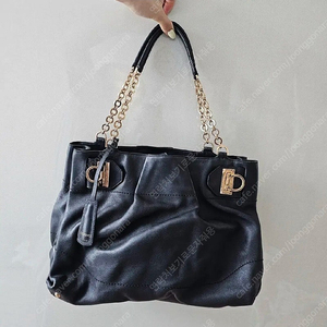 [정품검수완료] 페라가모 간치니 체인 숄더백 블랙 가죽 명품 가방