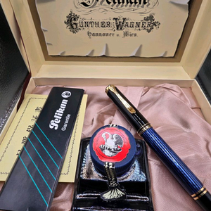 펠리칸 m400 만년필과 잉크 풀박스 - 14c 금 M촉