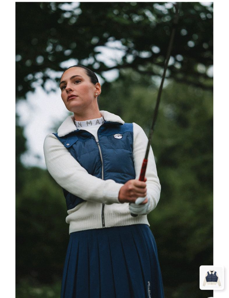 (S.M.L)MALBON 여성용 컬러배색 다운 집업쟈켓--7