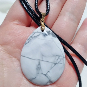 [새상품]천연 하울라이트 원석 펜던트 목걸이 이미지