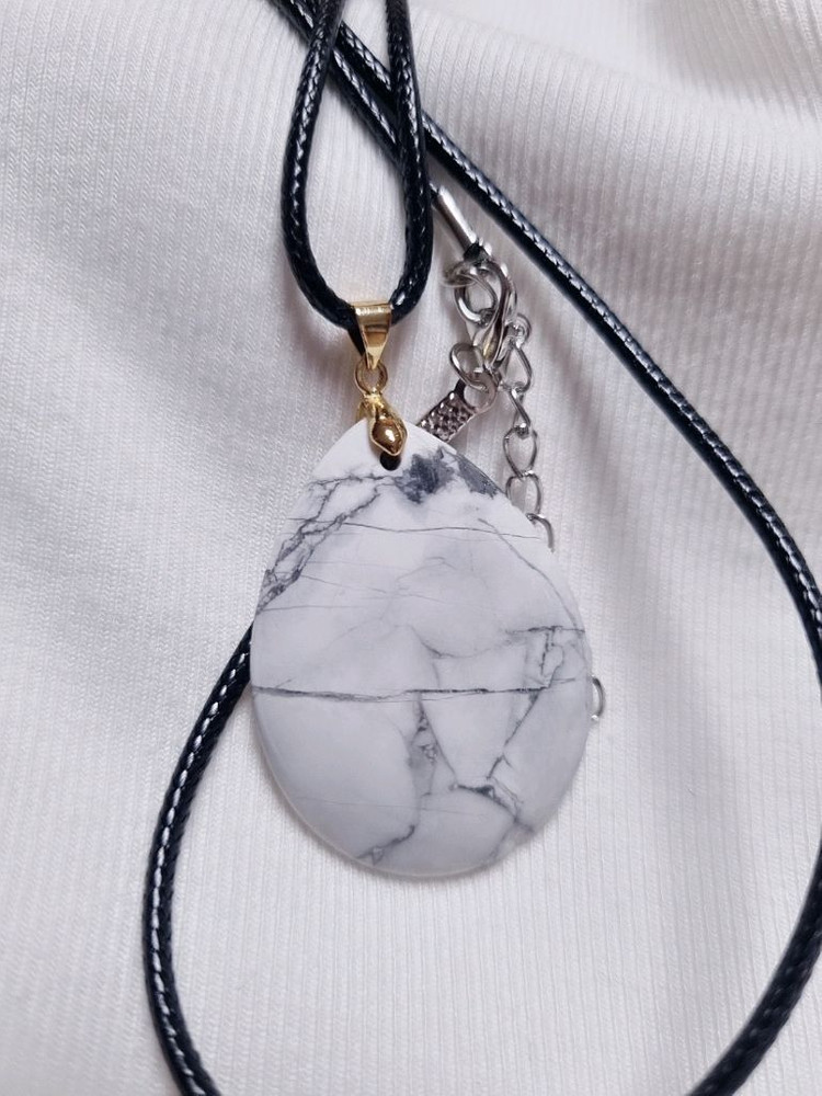 [새상품]천연 하울라이트 원석 펜던트 목걸이 이미지