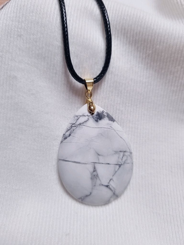 [새상품]천연 하울라이트 원석 펜던트 목걸이 이미지