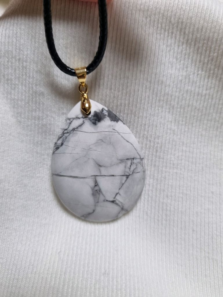 [새상품]천연 하울라이트 원석 펜던트 목걸이 이미지