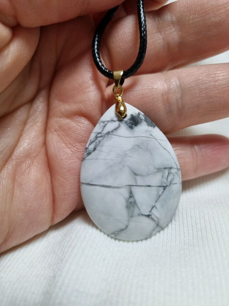 [새상품]천연 하울라이트 원석 펜던트 목걸이 이미지