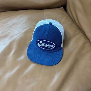 슈프림 5패널 볼캡 모자 테리 메쉬 백 블루