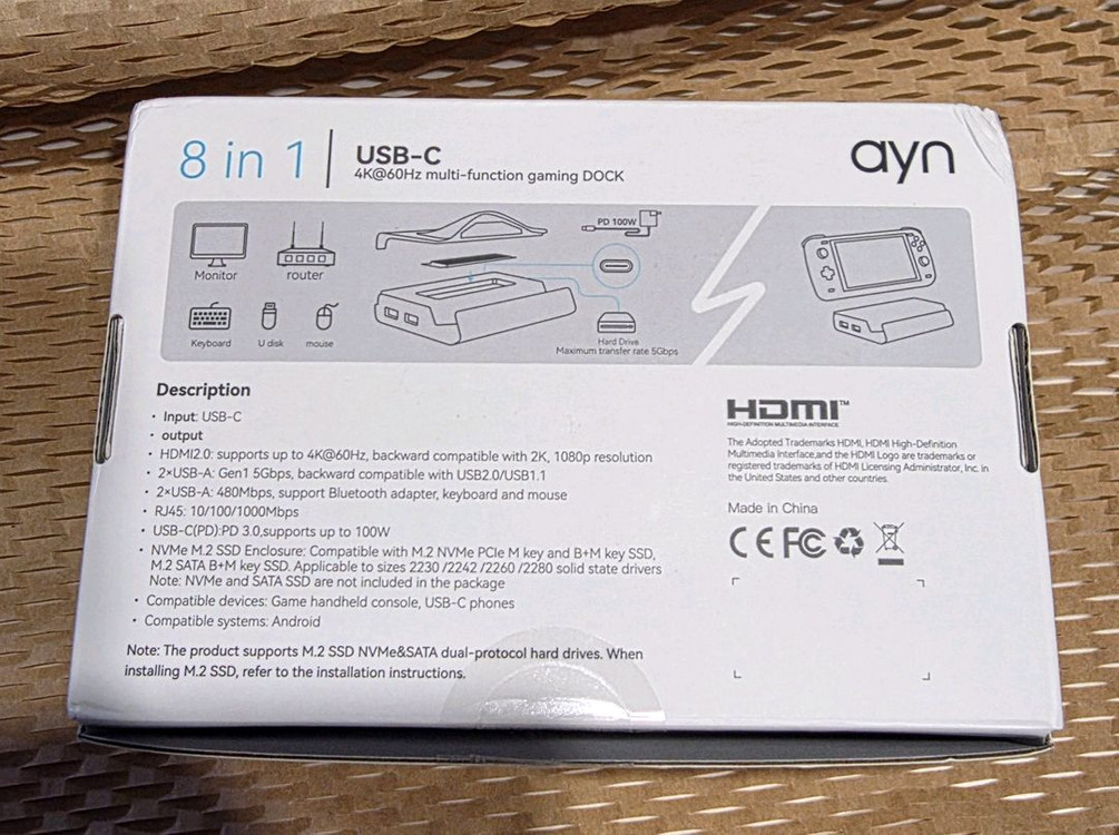 AYN 오딘 2 슈퍼 독. UMPC 허브도킹스테이션--2