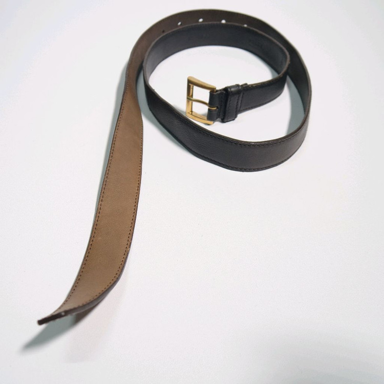 프라다 브라운 블랙 투톤 가죽 여성용 벨트--2
