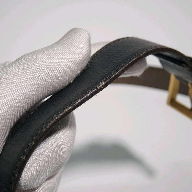 프라다 브라운 블랙 투톤 가죽 여성용 벨트--9