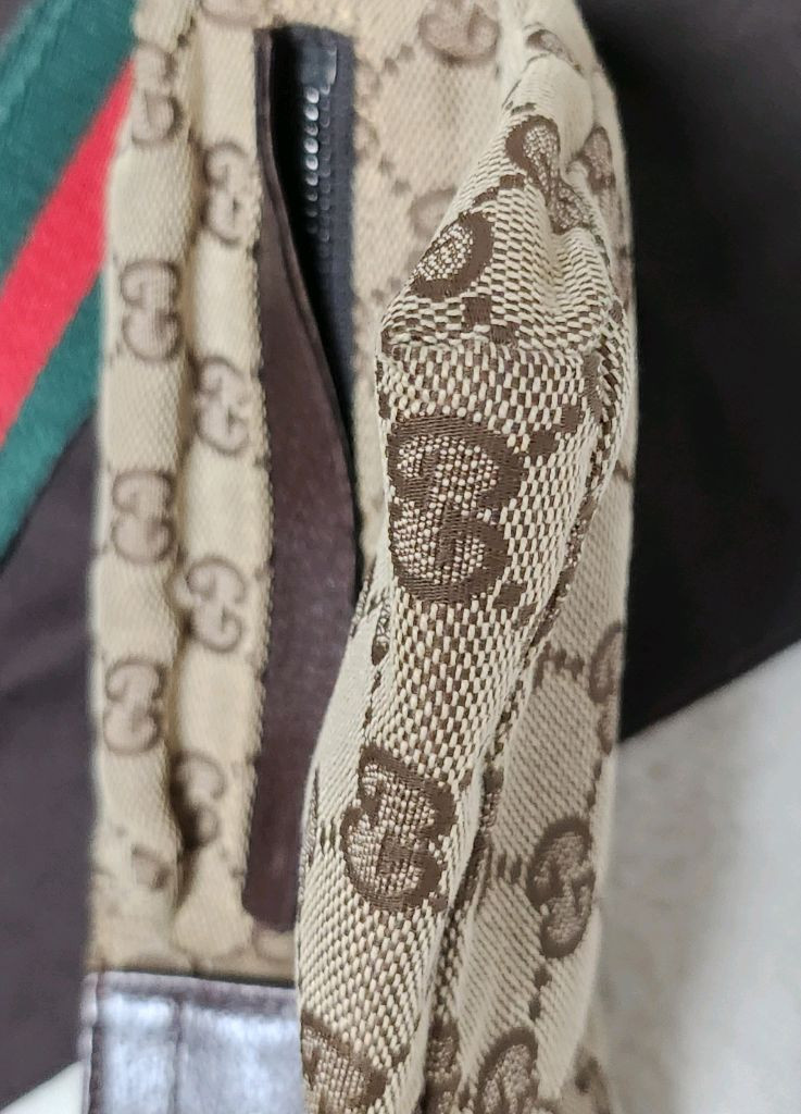 정품/구찌 투포켓 삼선 힙색--5