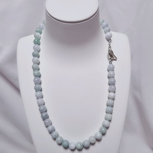 천연 버마산 옥 비취 구슬 목걸이 이미지