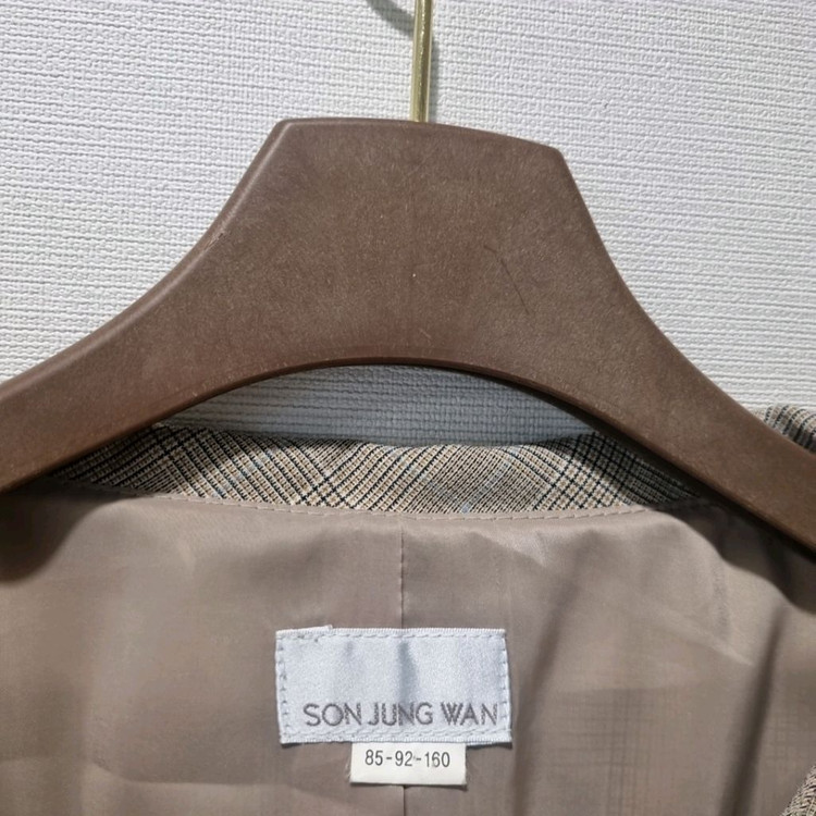 손정완 체크 원피스형 자켓 /--5