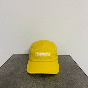 (OS) 슈프림 박스로고 캠프캡 모자 워시드 옐로우