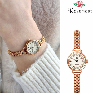 [로즈몽]한지민 착용 여성 시계 로즈골드 팔찌 RS45-05MT 하이브리드 티 로즈 라운드 메탈 손목