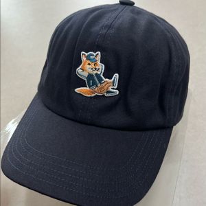 메종키츠네 드레스드 폭스 네이비 모자