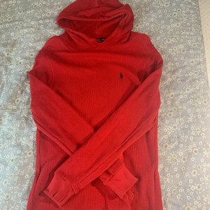 폴로 랄프로렌 레드 컬러 후드 M