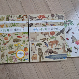 웅진 세밀화 도감 세트 (식물, 동물, 곤충)