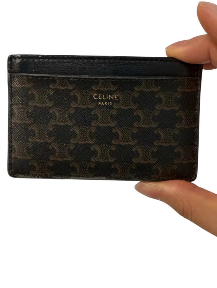 셀린느 정품 트리옹프 캔버스 카프스킨 카드 홀더 카드지갑 풀박스 판매합니다 이미지