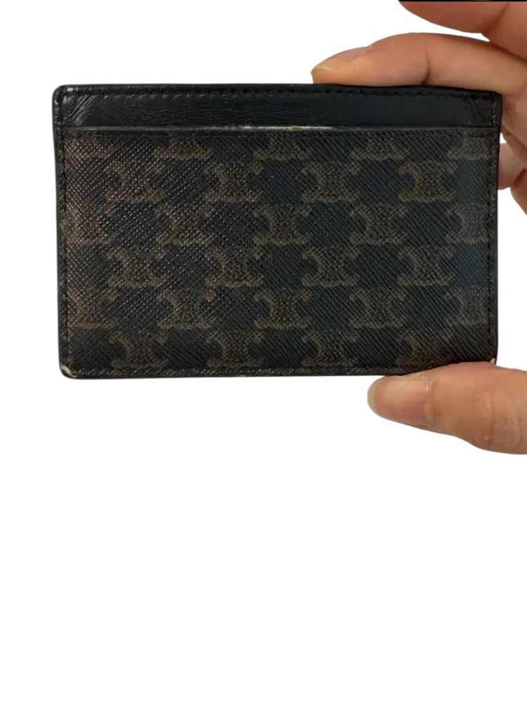 셀린느 정품 트리옹프 캔버스 카프스킨 카드 홀더 카드지갑 풀박스 판매합니다 이미지