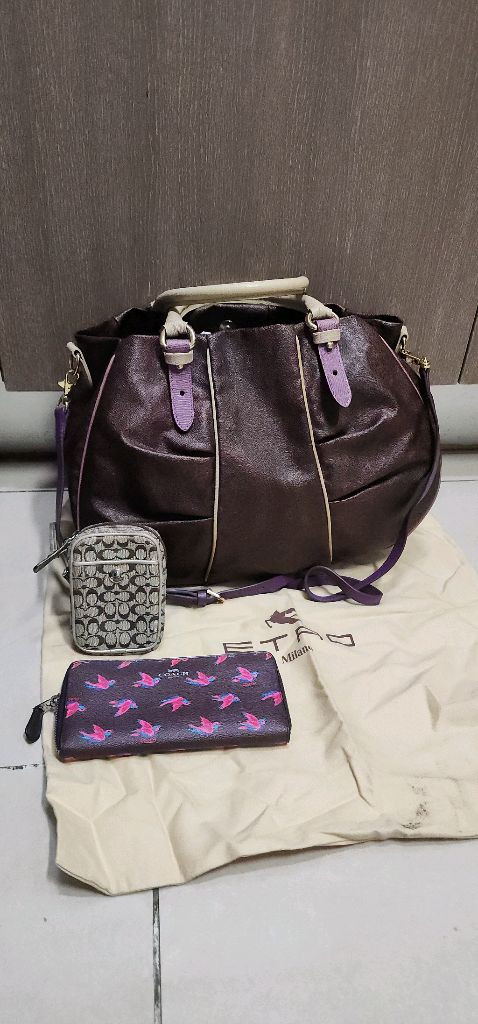 에트로 페이즐리 라지 주름숄더백--1