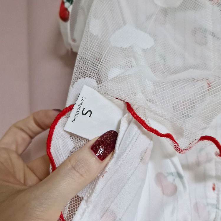 체리 패턴 란제리 세트.새상품--5