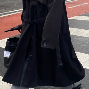 센트마켓 하이넥 로브 트렌치코트 BLACK