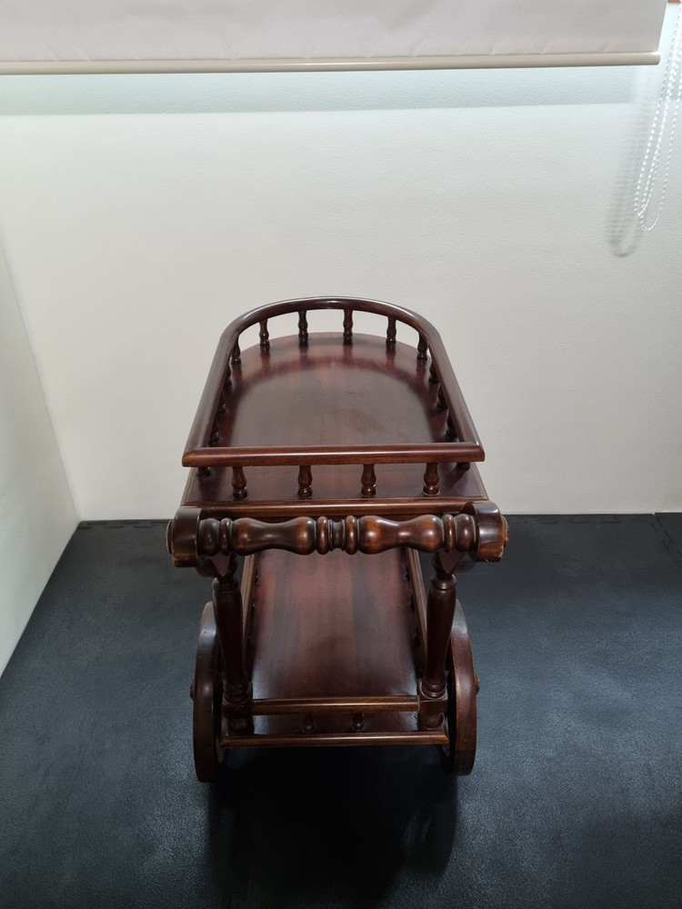 [부천]앤틱 스타일 원목 웨건 카트 장식장--3