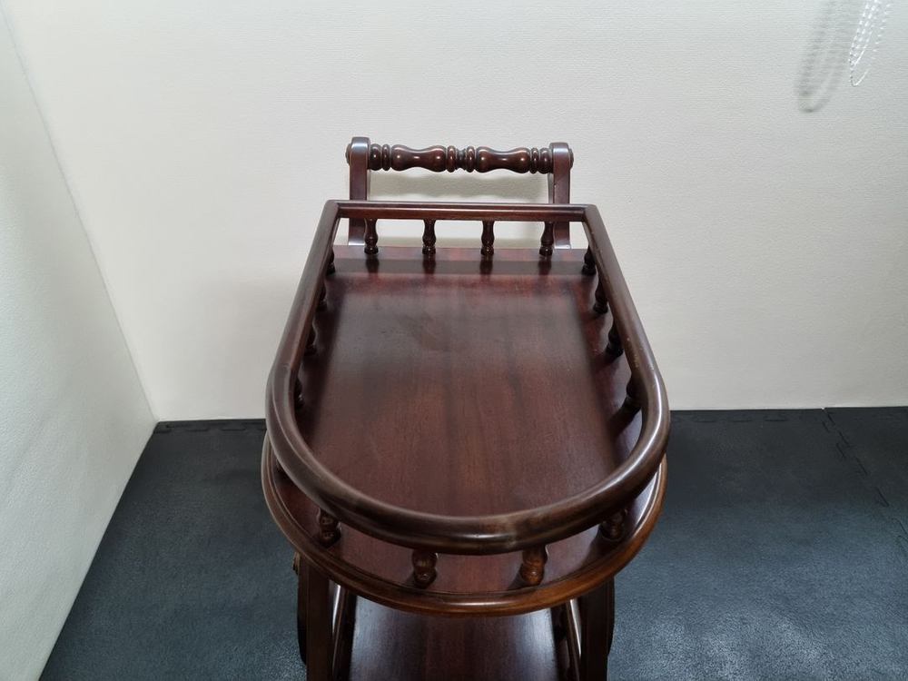 [부천]앤틱 스타일 원목 웨건 카트 장식장--7