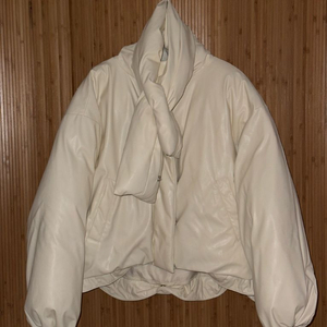 로우타이드 레더 다운 패딩 자켓 아이보리 M레 이미지