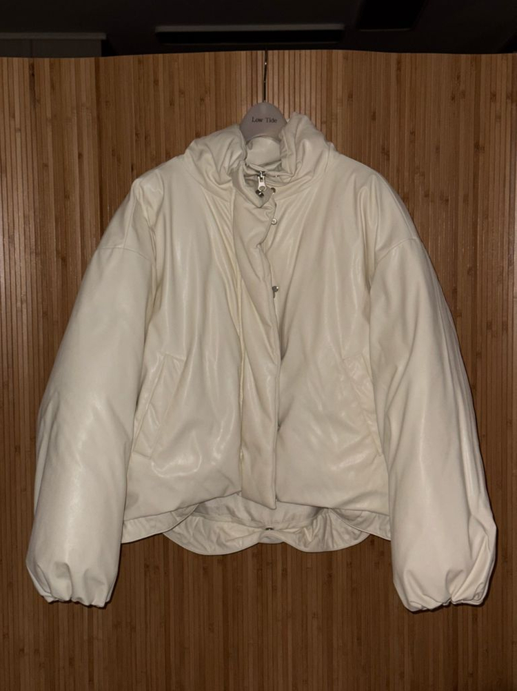 로우타이드 레더 다운 패딩 자켓 아이보리 M레 이미지