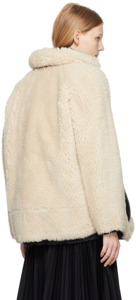 사카이 시어링 블루종 퍼 자켓 블랙/에크루--8