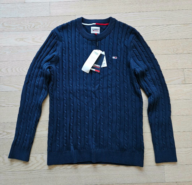 타미 진스 케이블니트 라운드셔츠 스웨터 풀오버 L--1