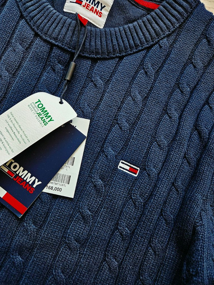 타미 진스 케이블니트 라운드셔츠 스웨터 풀오버 L--3