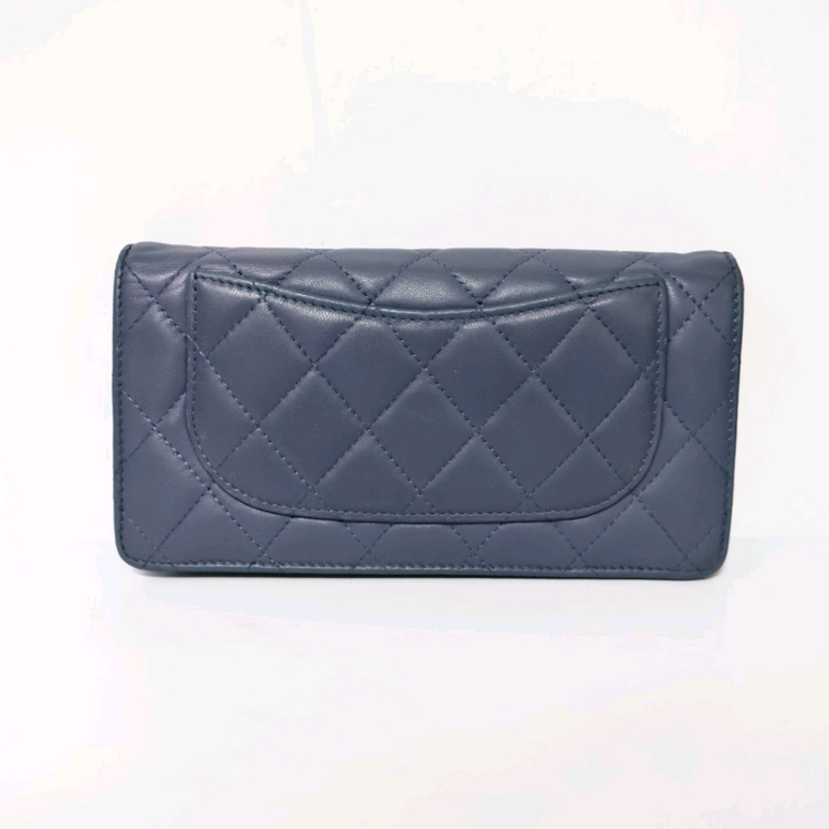 샤넬 캐비어 은장 CC로고 클래식 플랩 여성 장지갑--2