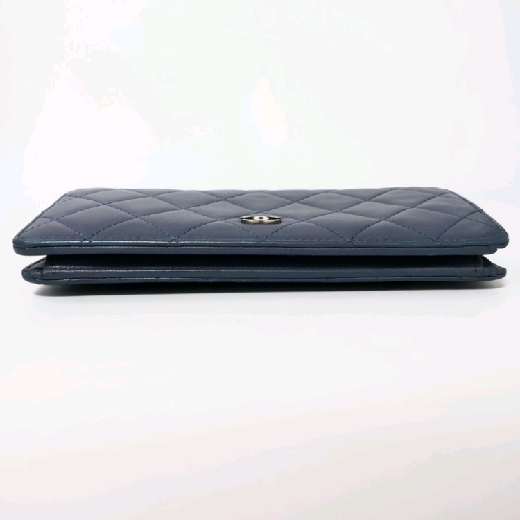 샤넬 캐비어 은장 CC로고 클래식 플랩 여성 장지갑--5