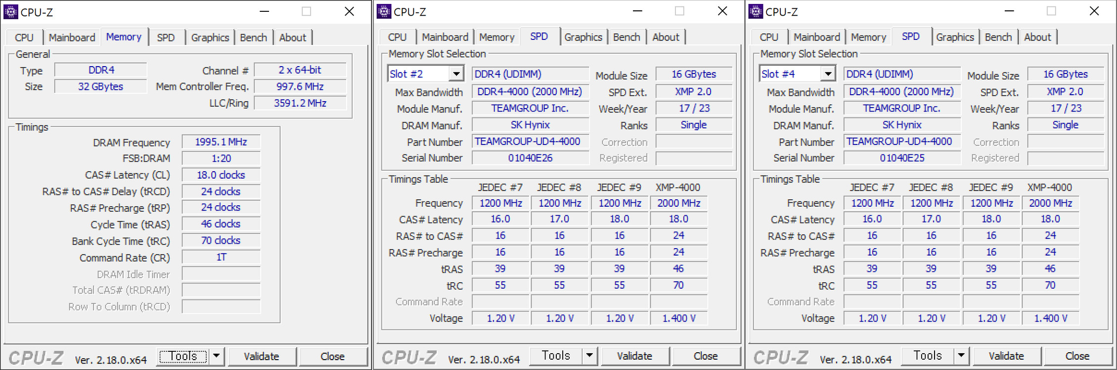 팀그룹 DDR4 CL18 4000MHz 16GB x 2 (32GB) 데스크탑용--3