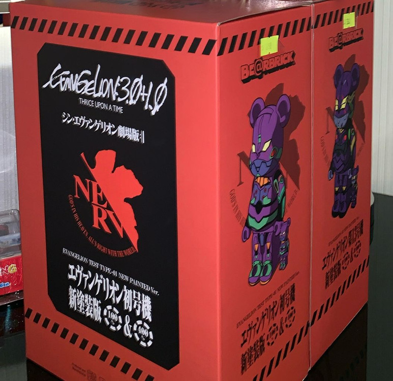 에반게리온 초호기 베어브릭 400%+100% 미개봉 이미지