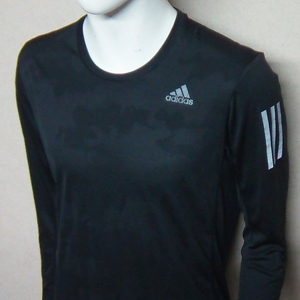아디다스 정품. 에너지 런닝 클라이마쿨 고기능성 밀리터리 삼선 블랙 긴팔 티셔츠
