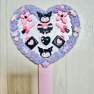 핸드메이드 쿠로미 데코덴 하트 손거울 산리오 y2k 갸루 양산형지뢰계 이미지