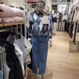 (새상품) 탑텐 데님 롱스커트 L