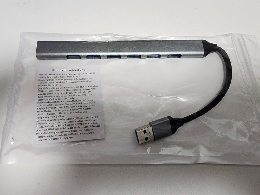 [USB허브] USB 타입 허브 알루미늄 7포트 (새제품)--1