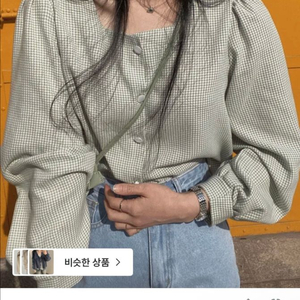 로맨틱라인 봄봄 체크 블라우스