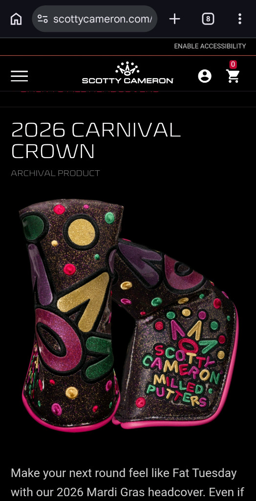 스카티카메론 2026 마디그라스 퍼터 헤드 커버 이미지